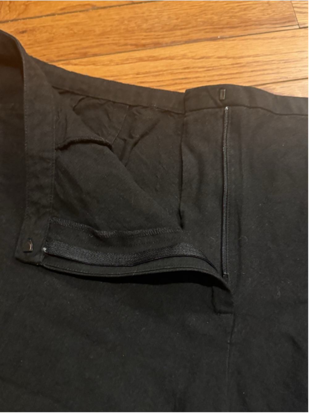 Eileen Fisher Black Linen Rayon Crop Pant Womens 1X Wide Leg Cropped Zip Closure - Picture 5 of 11